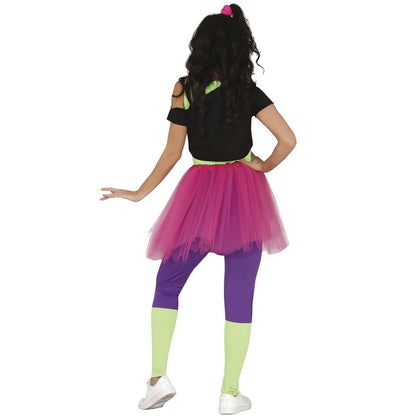 Multicoloured - Back - Fiestas Guirca Womens-Ladies Singer 80s Costume Set
