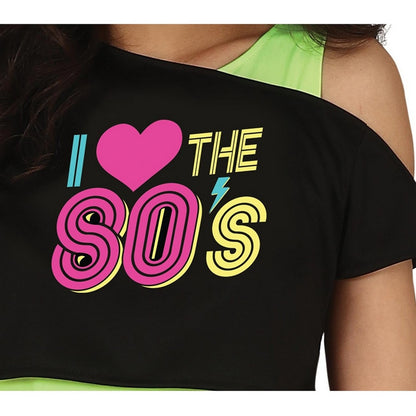 Multicoloured - Side - Fiestas Guirca Womens-Ladies Singer 80s Costume Set