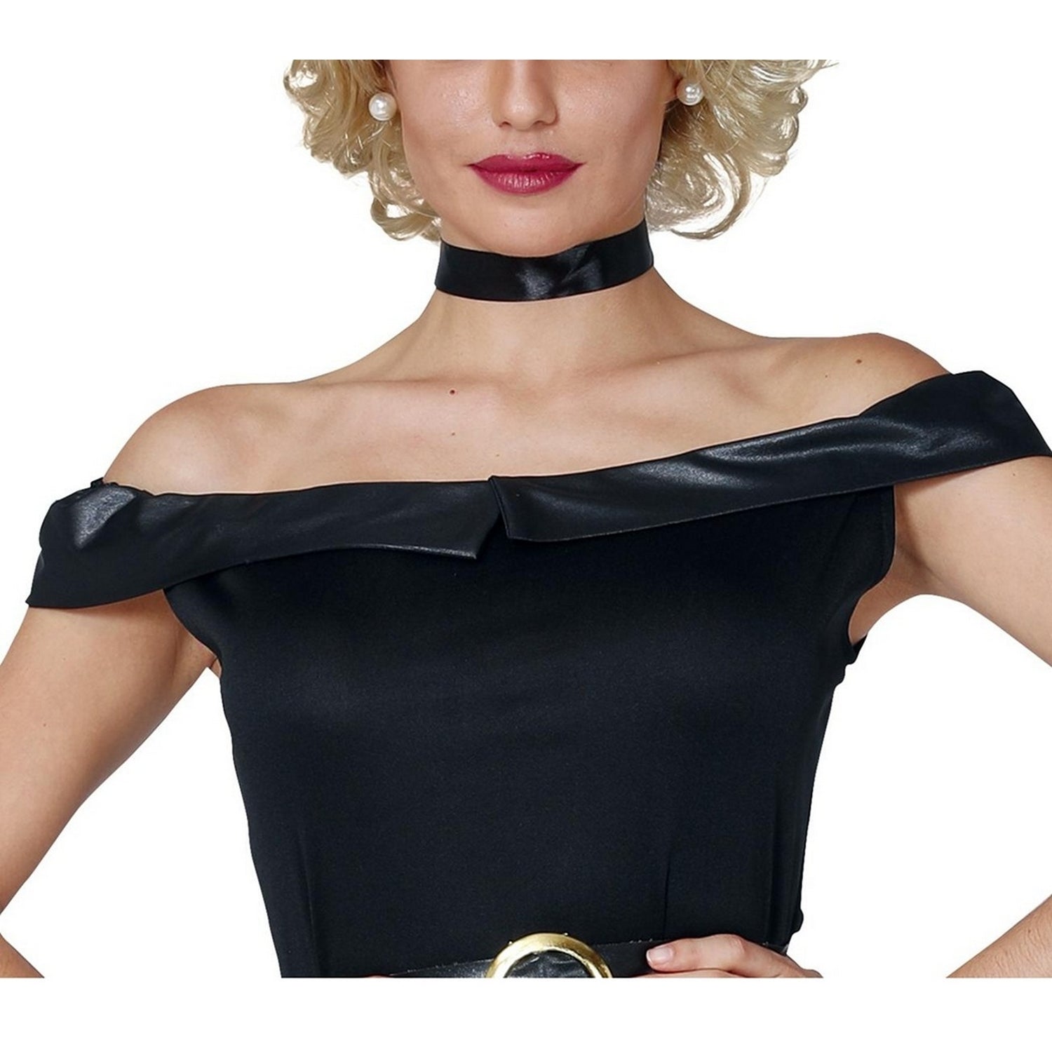Black - Side - Fiestas Guirca Womens-Ladies Rock And Roll Costume Set