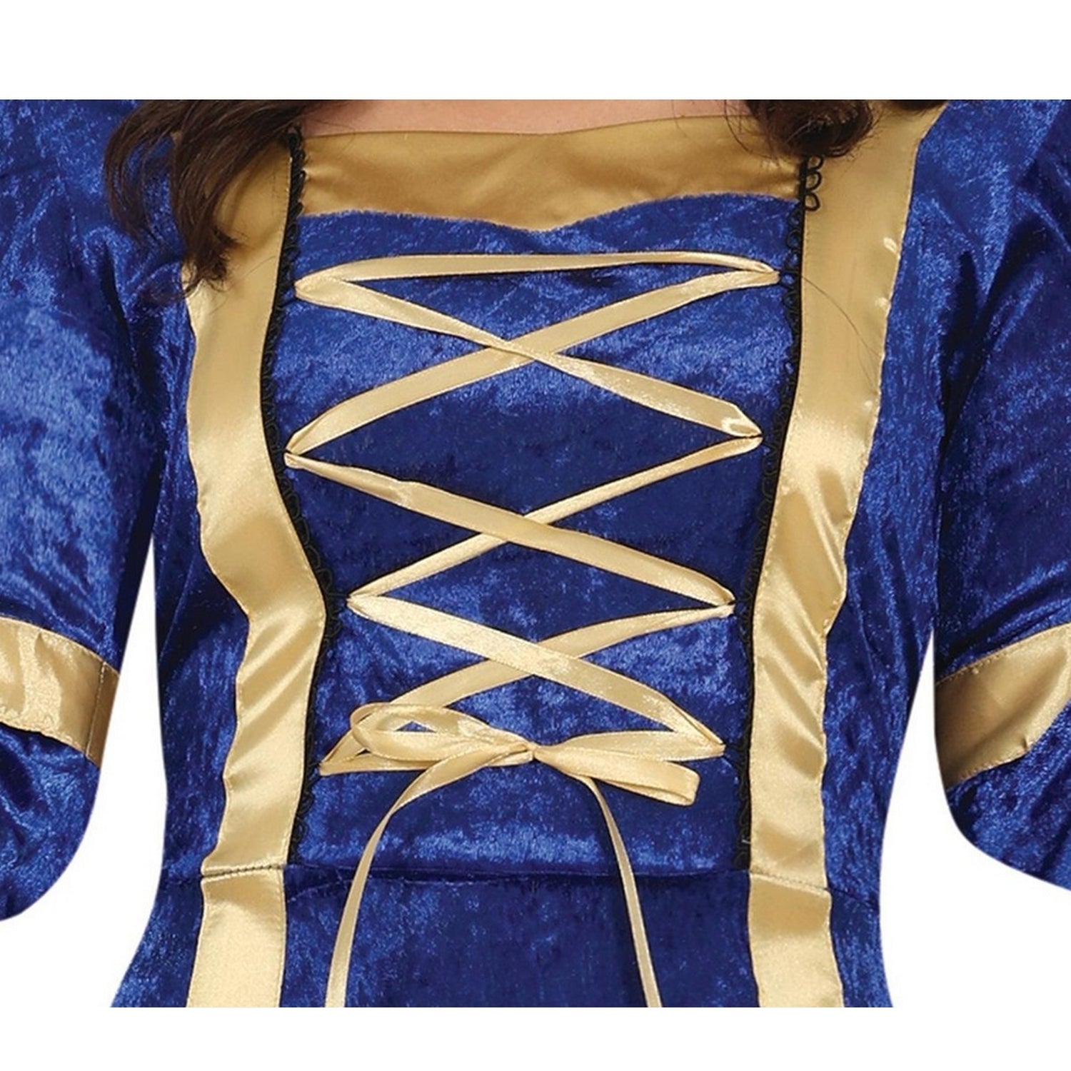 Blue-Gold - Side - Fiestas Guirca Womens-Ladies Medieval Costume