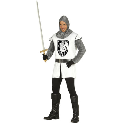 White-Black - Front - Fiestas Guirca Mens Medieval Knight Costume