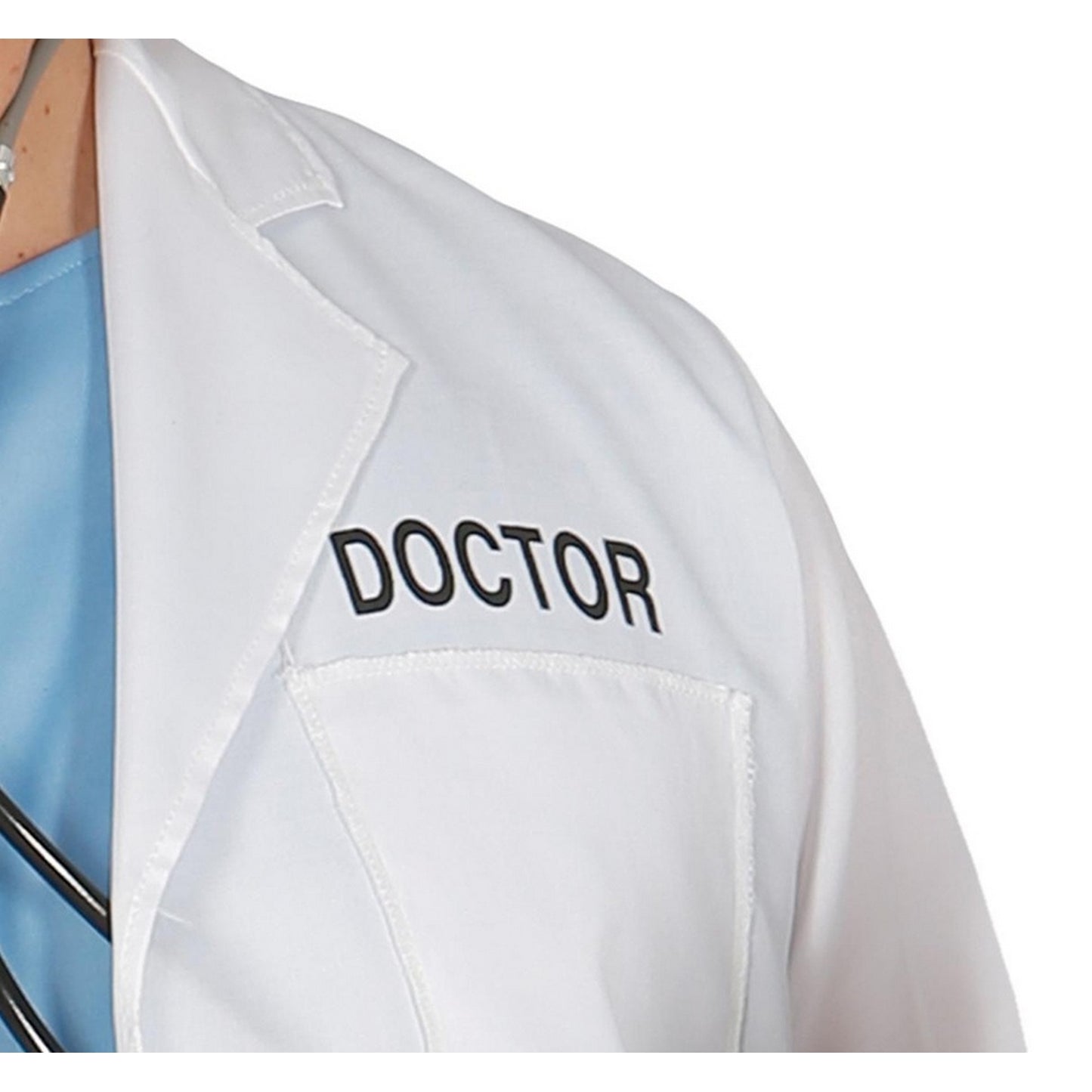 White-Blue - Side - Fiestas Guirca Mens Doctor Costume Set