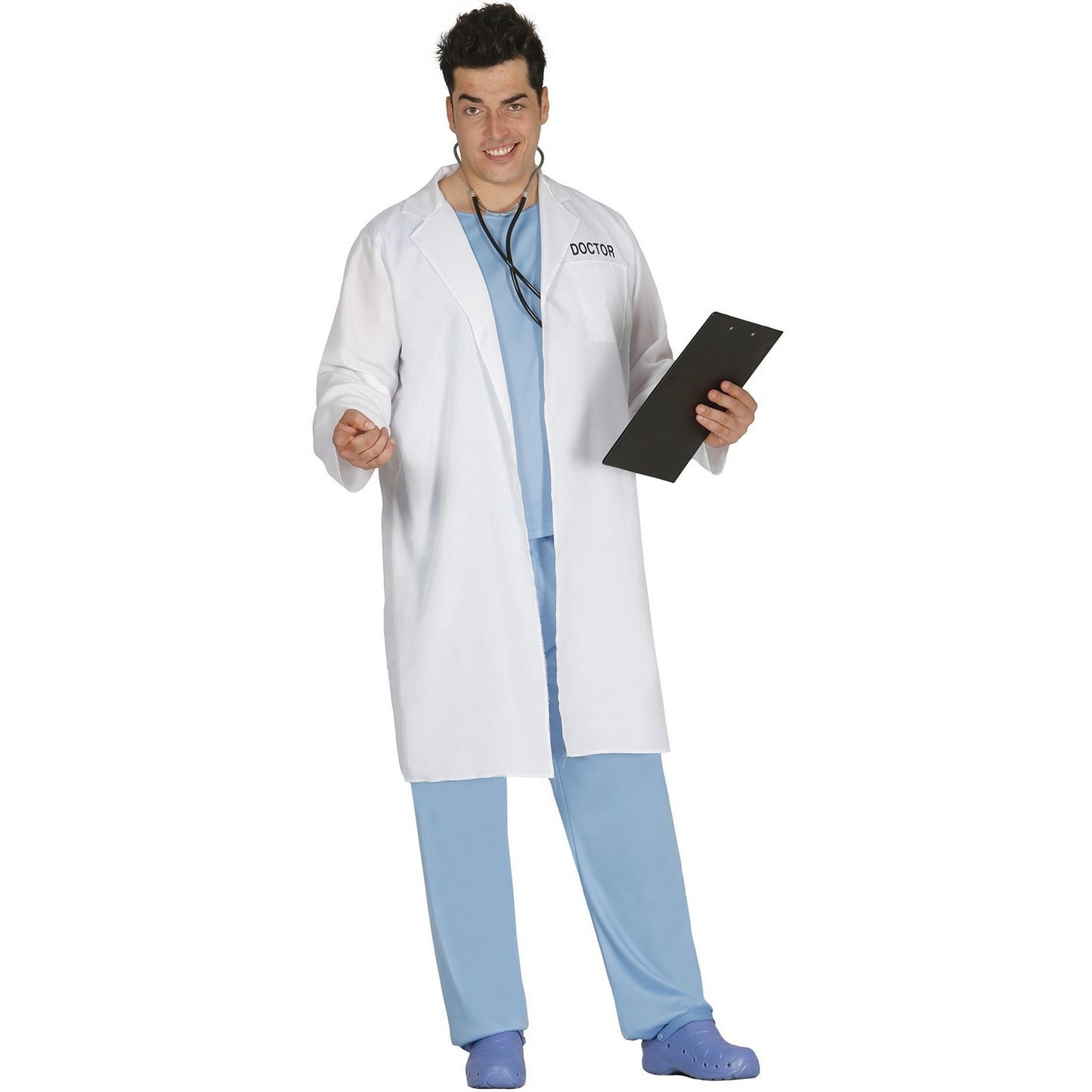White-Blue - Front - Fiestas Guirca Mens Doctor Costume Set