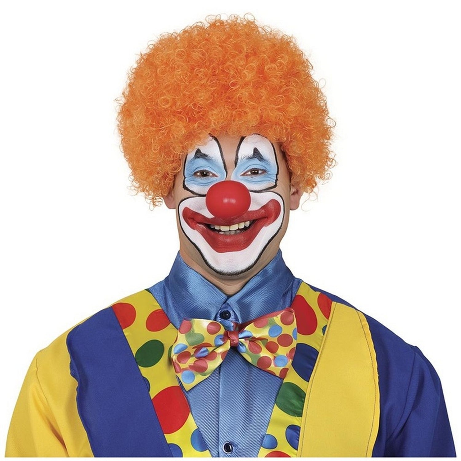 Orange - Front - Fiestas Guirca Curly Clown Wig