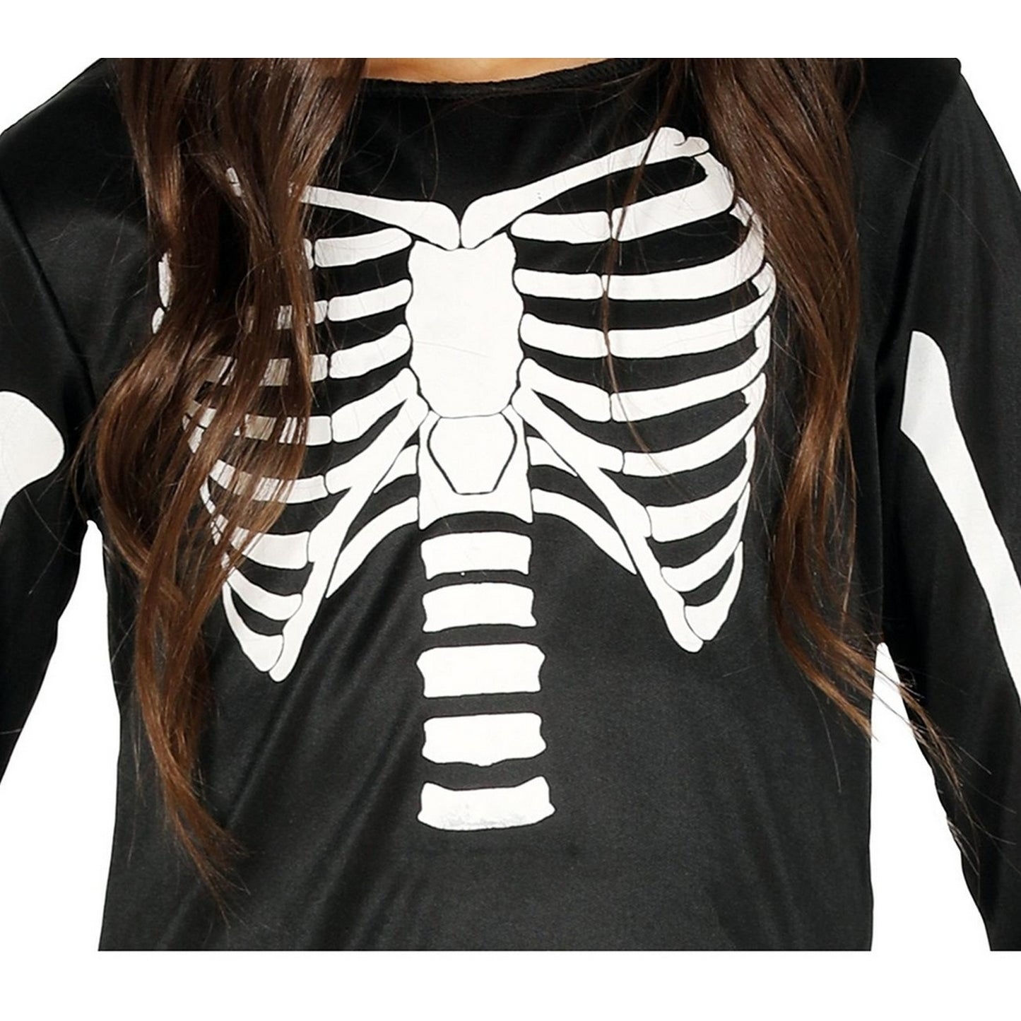 Black-White - Back - Fiestas Guirca Girls Skeleton Costume