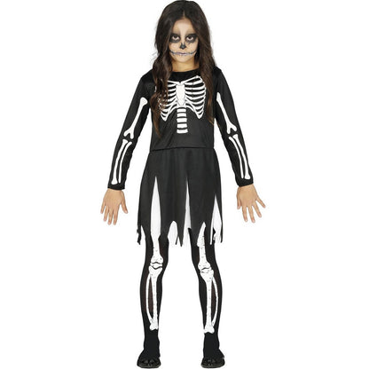 Black-White - Front - Fiestas Guirca Girls Skeleton Costume