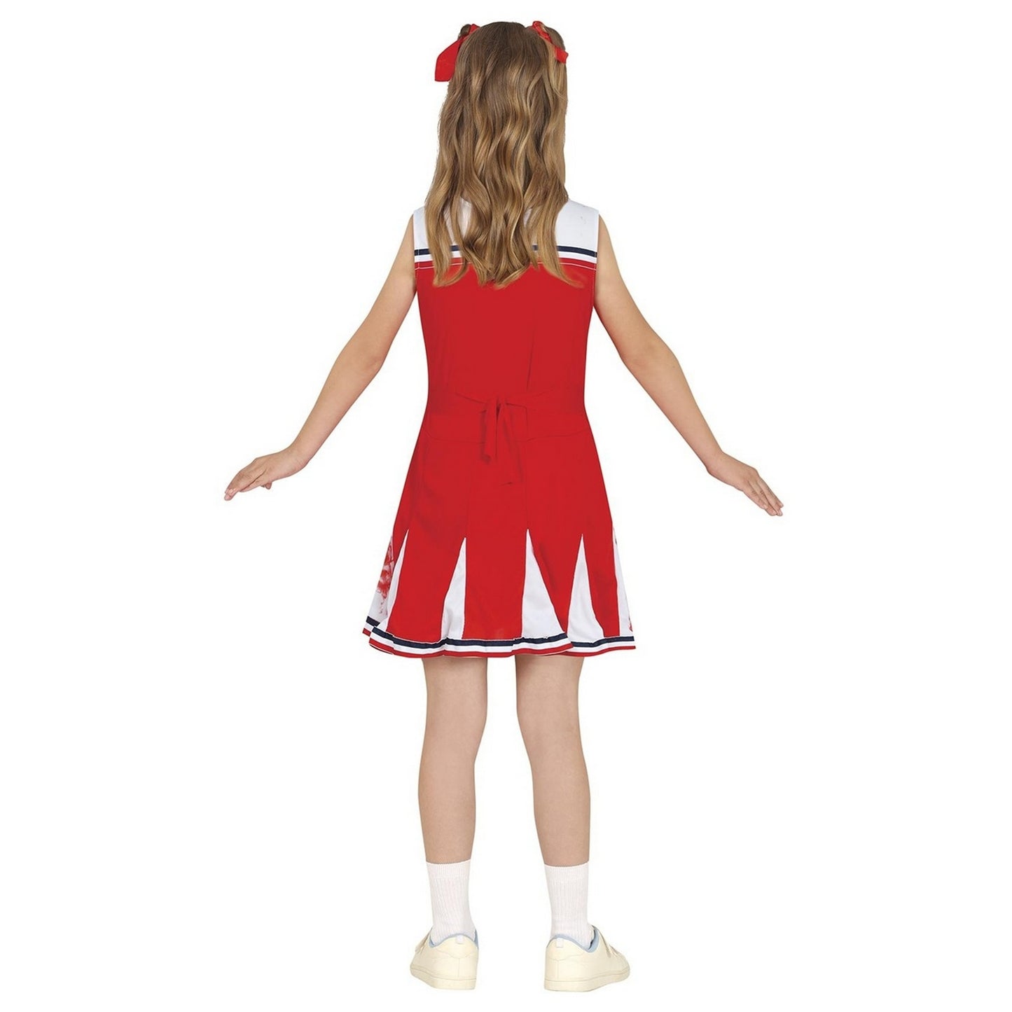 Red-White - Back - Fiestas Guirca Girls Zombie Cheerleader Costume