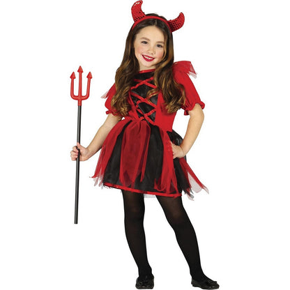 Red-Black - Front - Fiestas Guirca Girls Cute Devil Costume Set