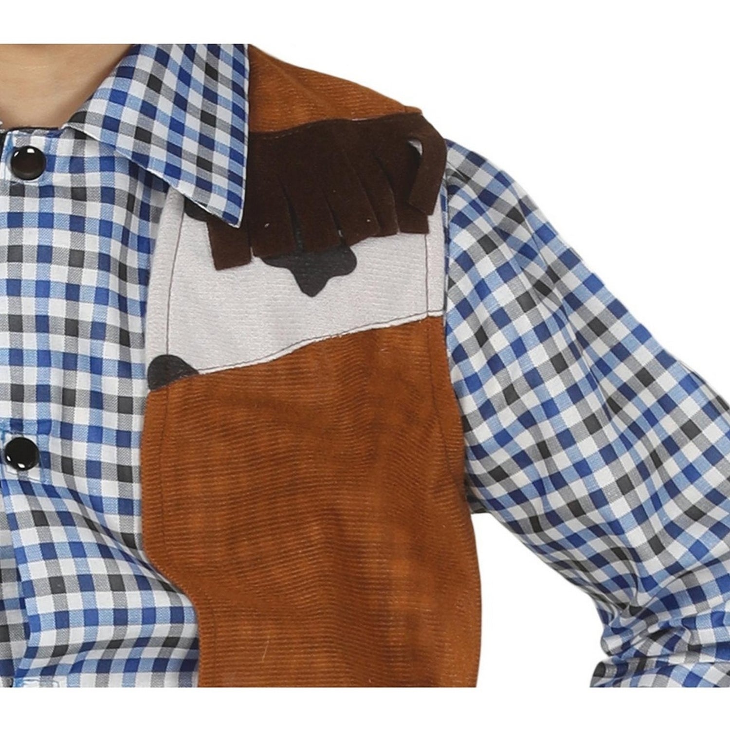 Blue-Brown - Side - Fiestas Guirca Boys Cowboy Costume Set