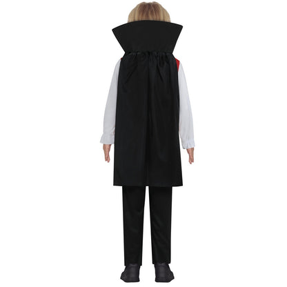 Red-Black - Back - Fiestas Guirca Childrens-Kids Vampire Costume Set