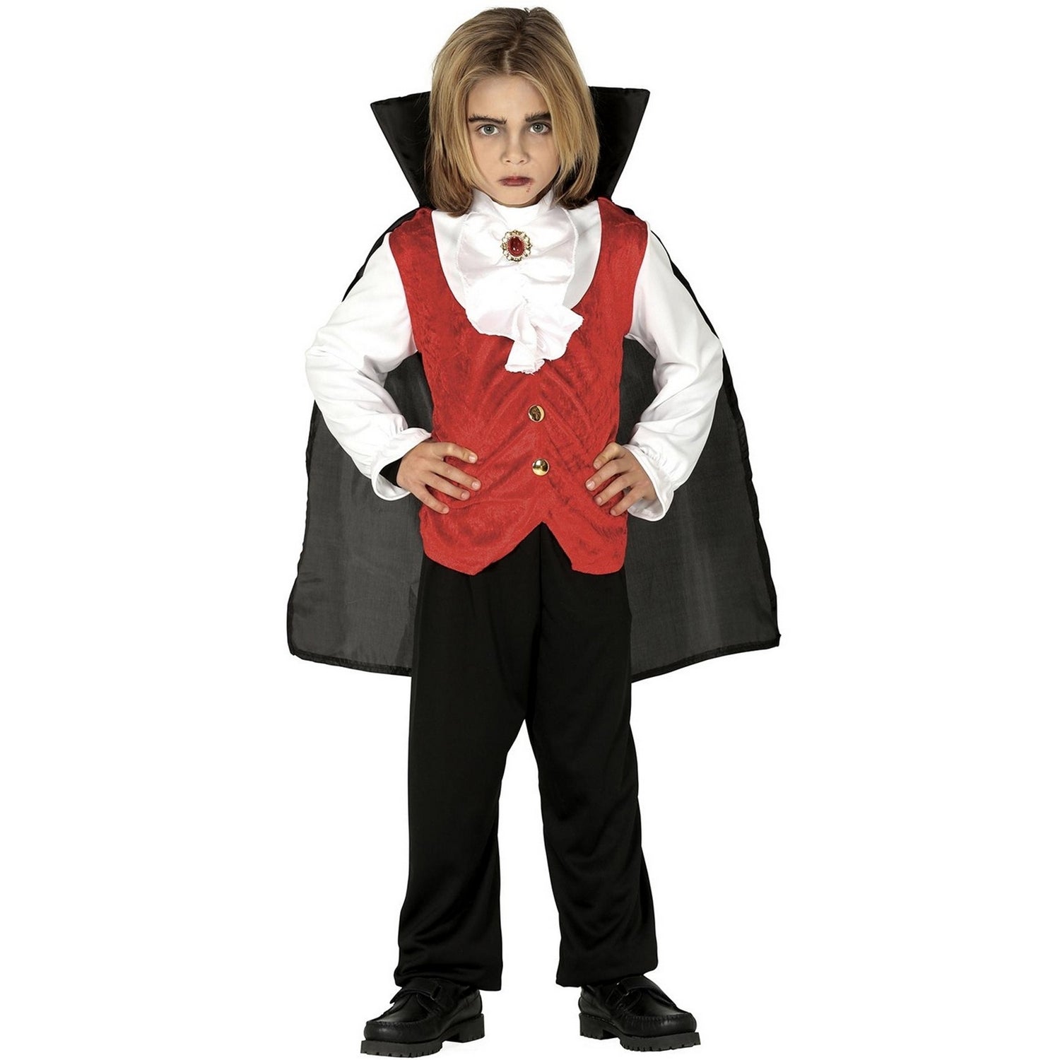 Red-Black - Front - Fiestas Guirca Childrens-Kids Vampire Costume Set