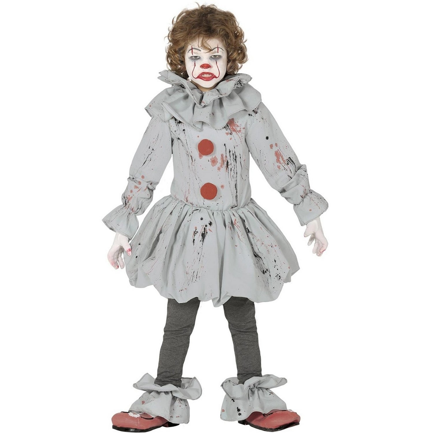 Grey-Red - Front - Fiestas Guirca Childrens-Kids Clown Costume Set