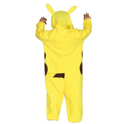 Yellow-Brown - Back - Fiestas Guirca Childrens-Kids Electric Chinchilla Costume Set