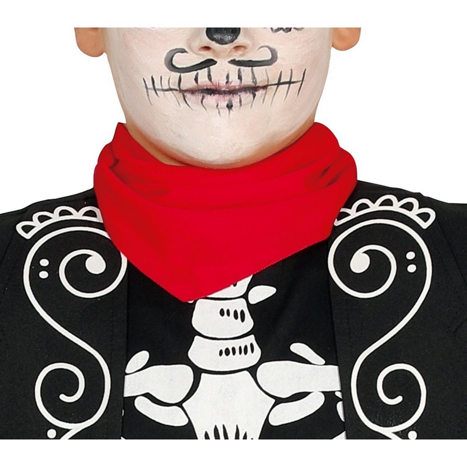 Black-Red - Side - Fiestas Guirca Boys Mariachi Skeleton Costume Set