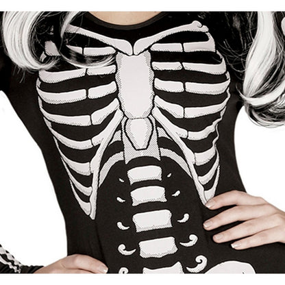 Black-White - Back - Fiestas Guirca Womens-Ladies Skeleton Costume