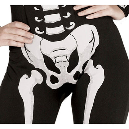 Black-White - Side - Fiestas Guirca Womens-Ladies Skeleton Costume