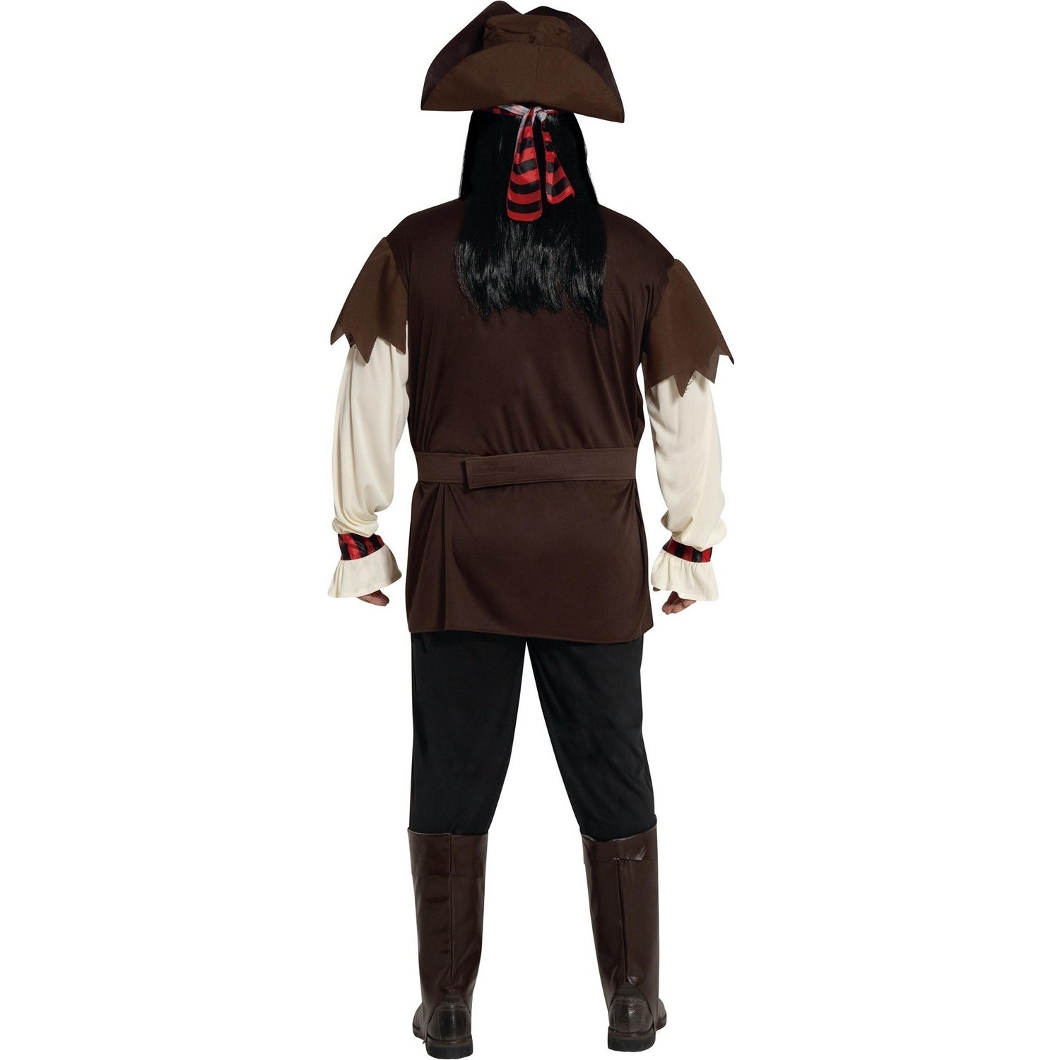 White-Brown - Back - Fiestas Guirca Mens Seven Seas Pirate Costume Set