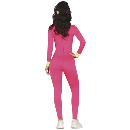 Pink-Multicoloured - Back - Fiestas Guirca Womens-Ladies Roller Psychedelic Costume Set