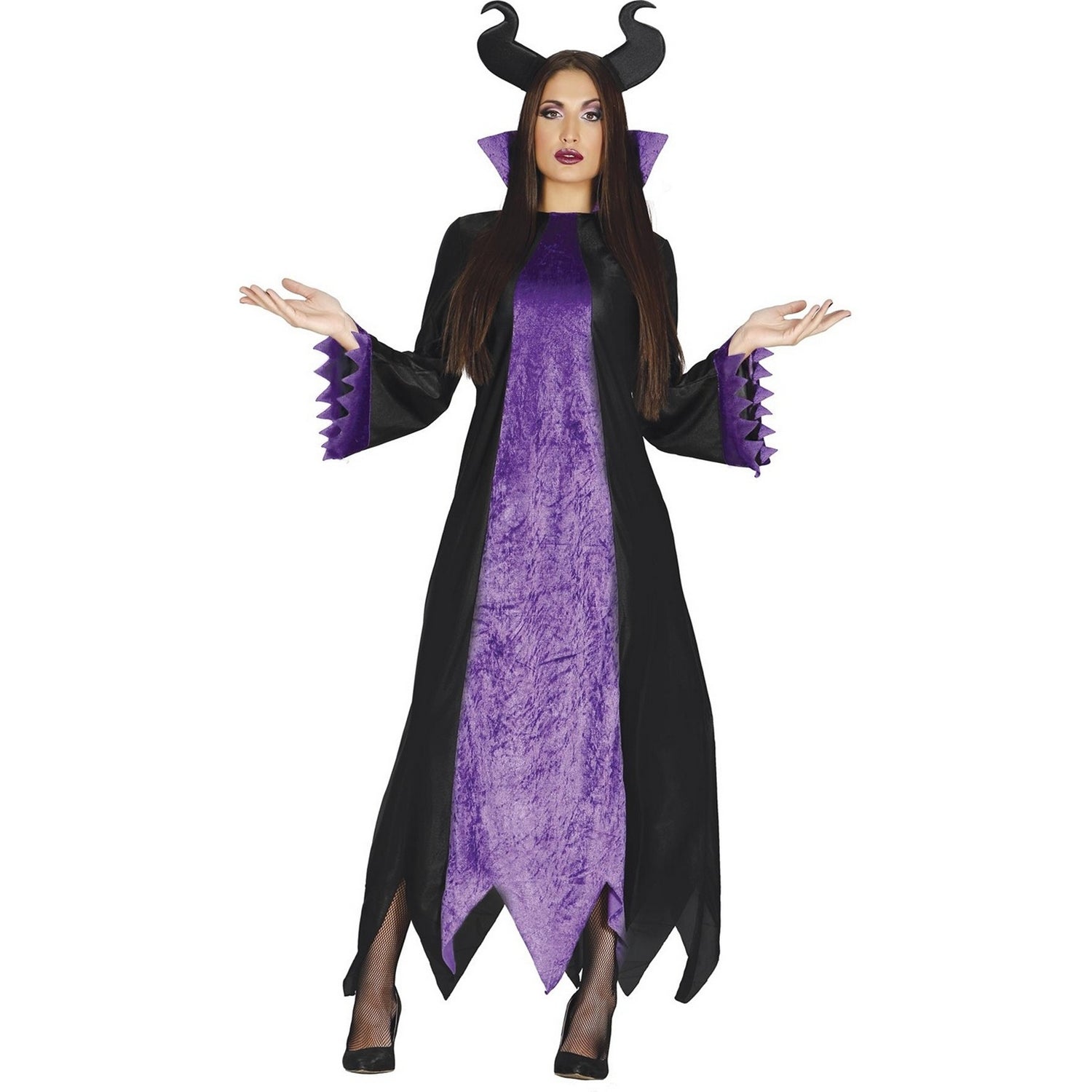 Black-Lilac - Front - Fiestas Guirca Womens-Ladies Evil Fairy Costume Set