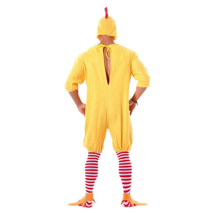 Yellow - Back - Fiestas Guirca Mens Chick Costume Set