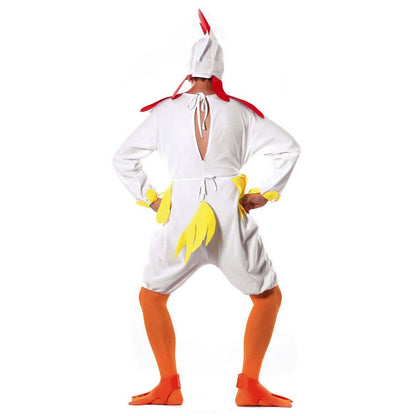 White - Back - Fiestas Guirca Mens Chicken Costume Set