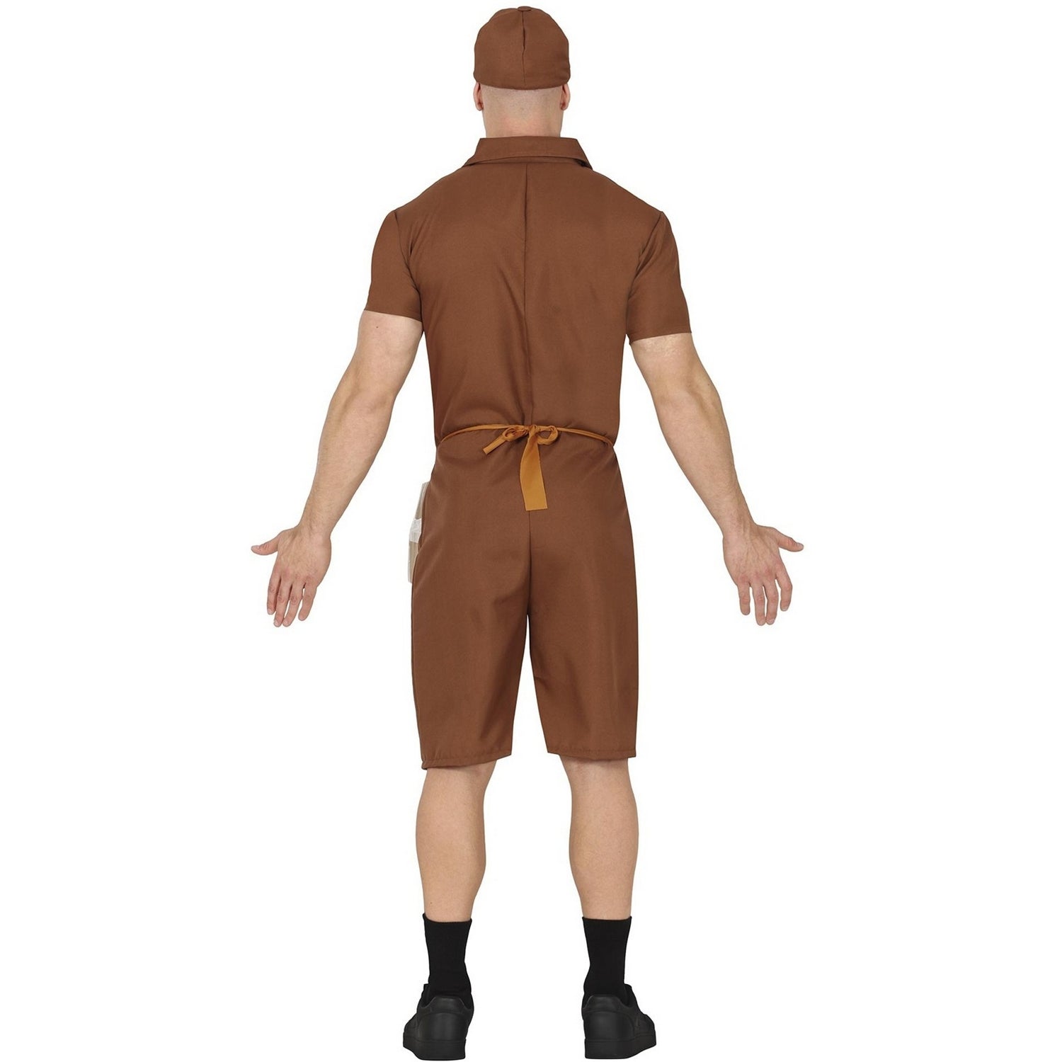 Brown - Back - Fiestas Guirca Mens Special Delivery Costume Set