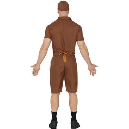 Brown - Back - Fiestas Guirca Mens Special Delivery Costume Set