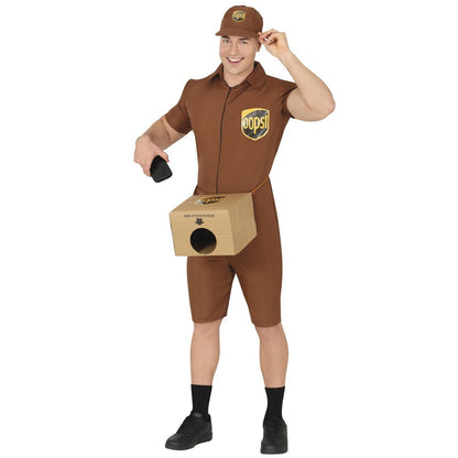 Brown - Front - Fiestas Guirca Mens Special Delivery Costume Set