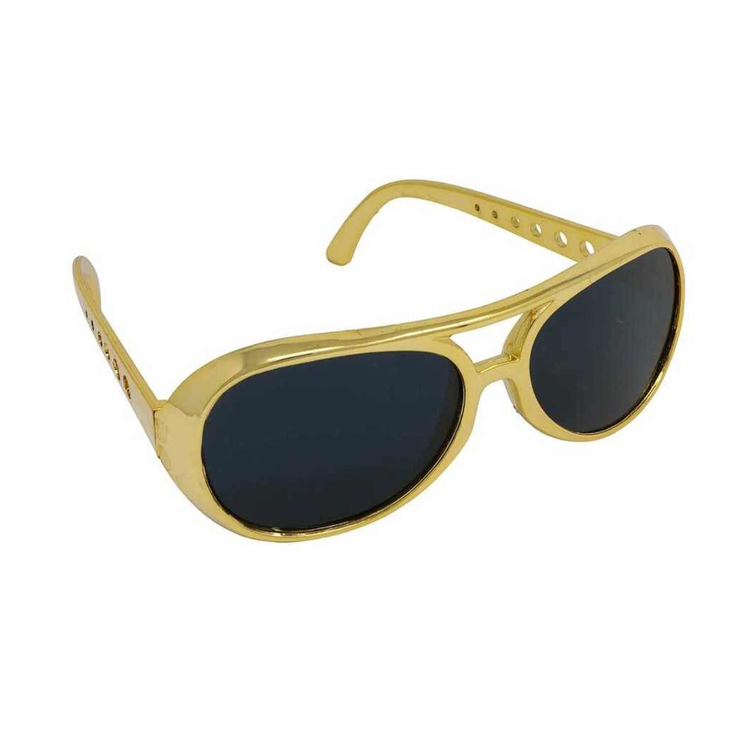 Gold - Back - Fiestas Guirca King Rock Sunglasses Costume Accessory