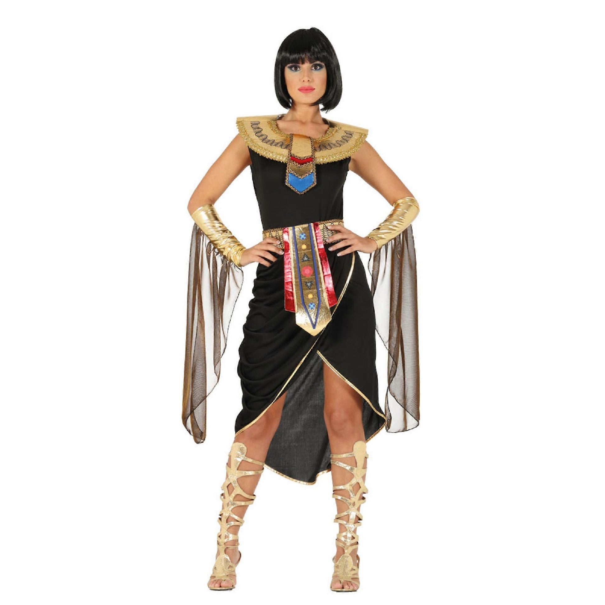 Black-Gold - Front - Fiestas Guirca Womens-Ladies Egyptian Queen Costume Set