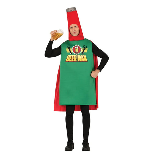Green-Red - Front - Fiestas Guirca Mens Beer Man Bottle Costume