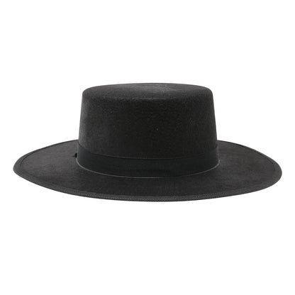 Black - Front - Fiestas Guirca Felt Flamenco Hat