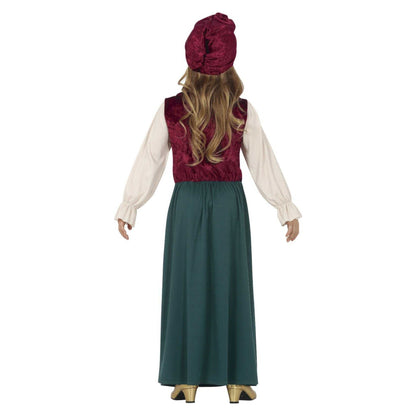 Green-Burgundy - Back - Fiestas Guirca Girls Medium Costume Set