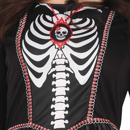 Black-White - Side - Fiestas Guirca Womens-Ladies Royal Skeleton Costume