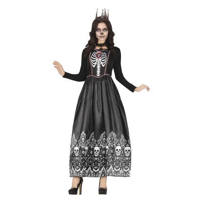 Black-White - Front - Fiestas Guirca Womens-Ladies Royal Skeleton Costume