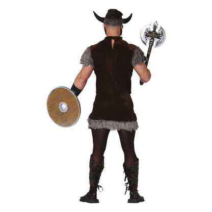 Brown-Grey - Back - Fiestas Guirca Mens Viking Costume Set