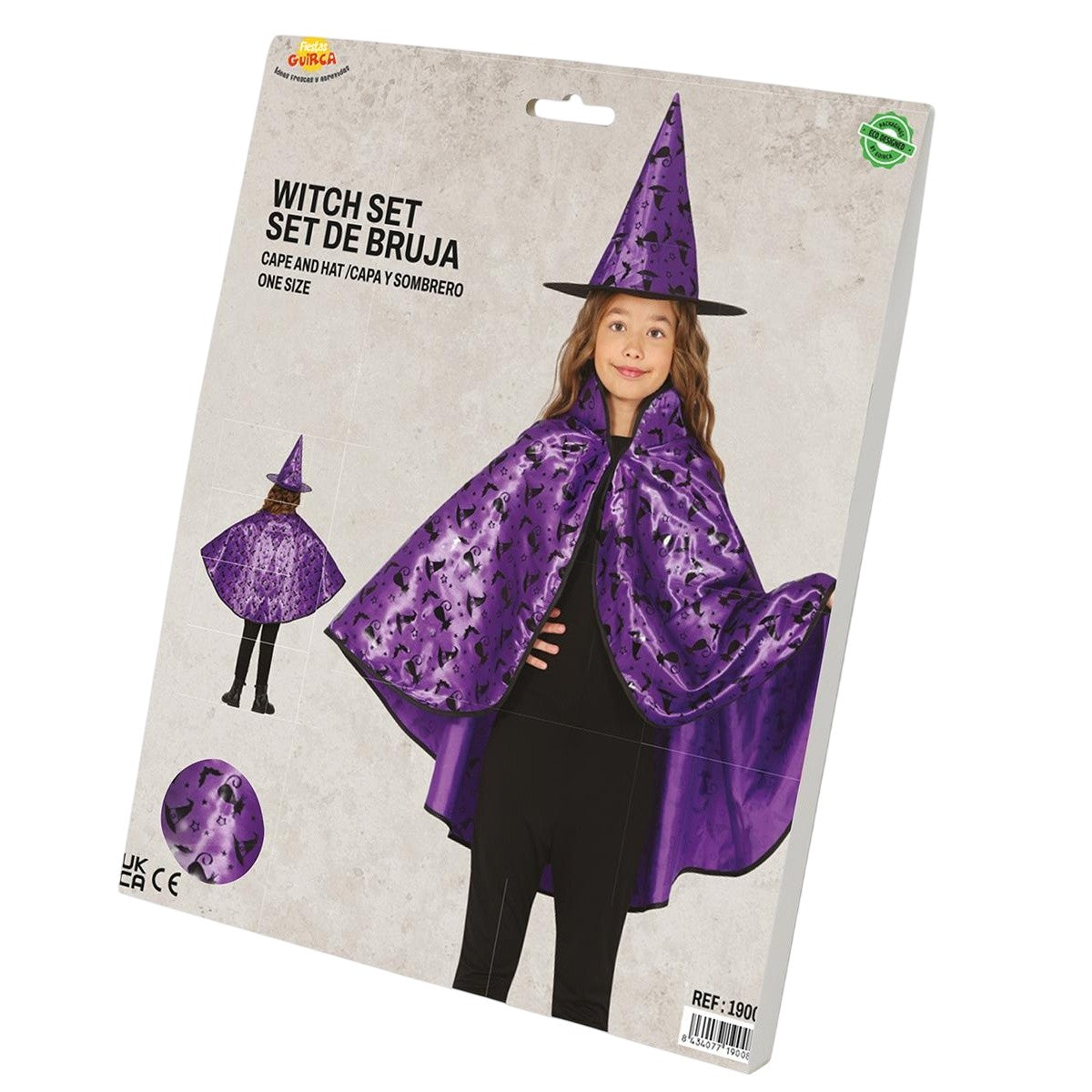 Lilac - Pack Shot - Fiestas Guirca Childrens-Kids Witch Costume Set