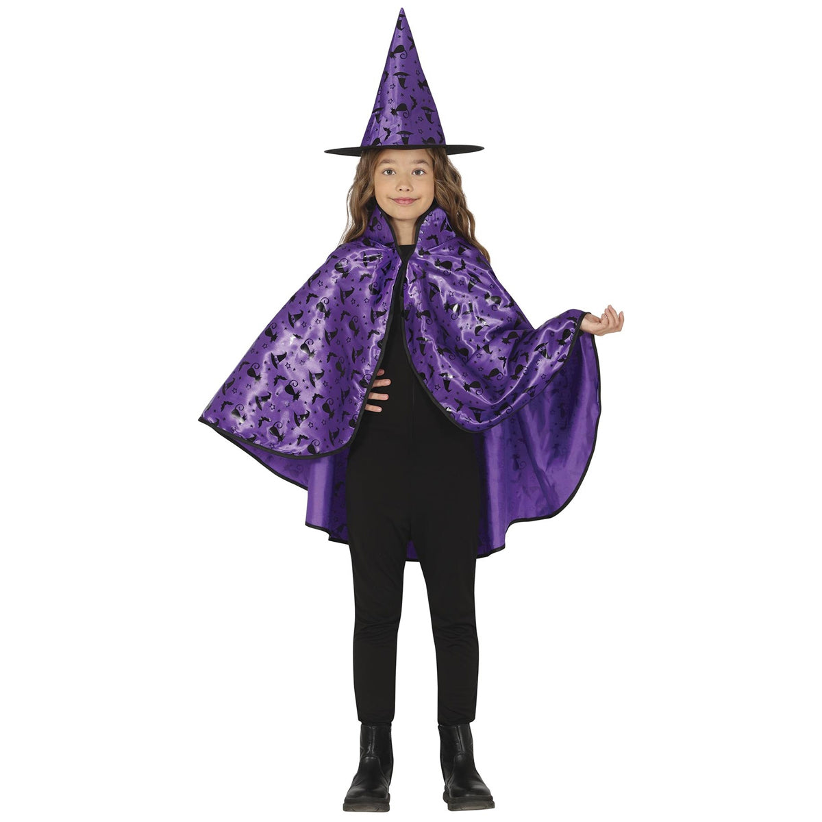 Lilac - Front - Fiestas Guirca Childrens-Kids Witch Costume Set