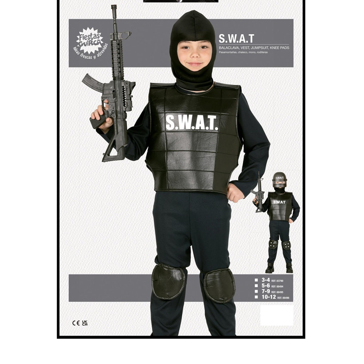 Black - Lifestyle - Fiestas Guirca Boys Swat Police Costume Set
