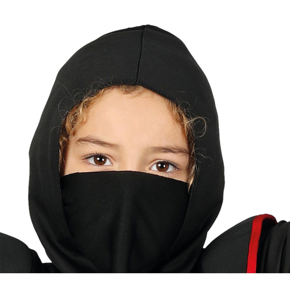 Black-Red - Back - Fiestas Guirca Childrens-Kids Shinoby Costume Set