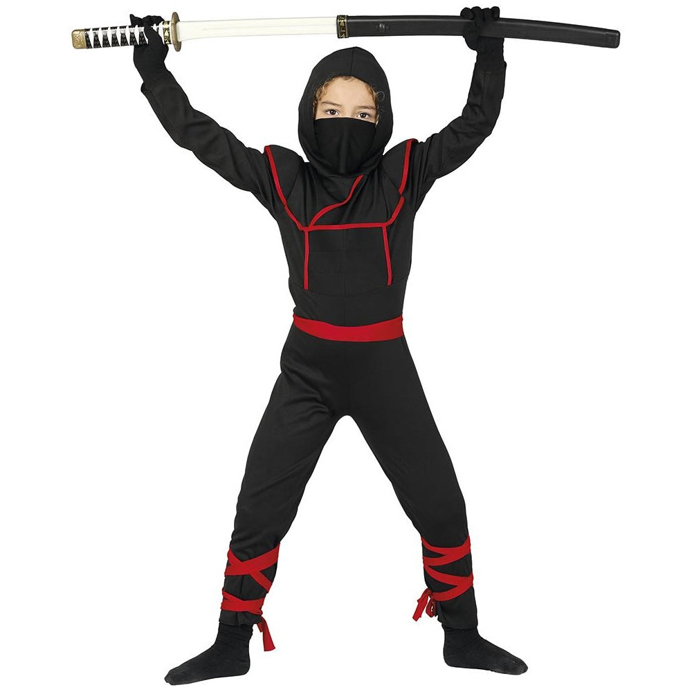 Black-Red - Front - Fiestas Guirca Childrens-Kids Shinoby Costume Set