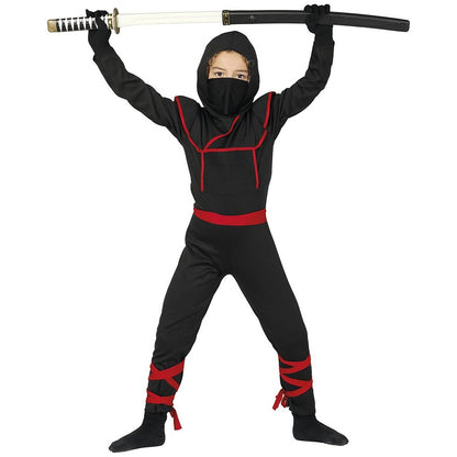 Black-Red - Front - Fiestas Guirca Childrens-Kids Shinoby Costume Set