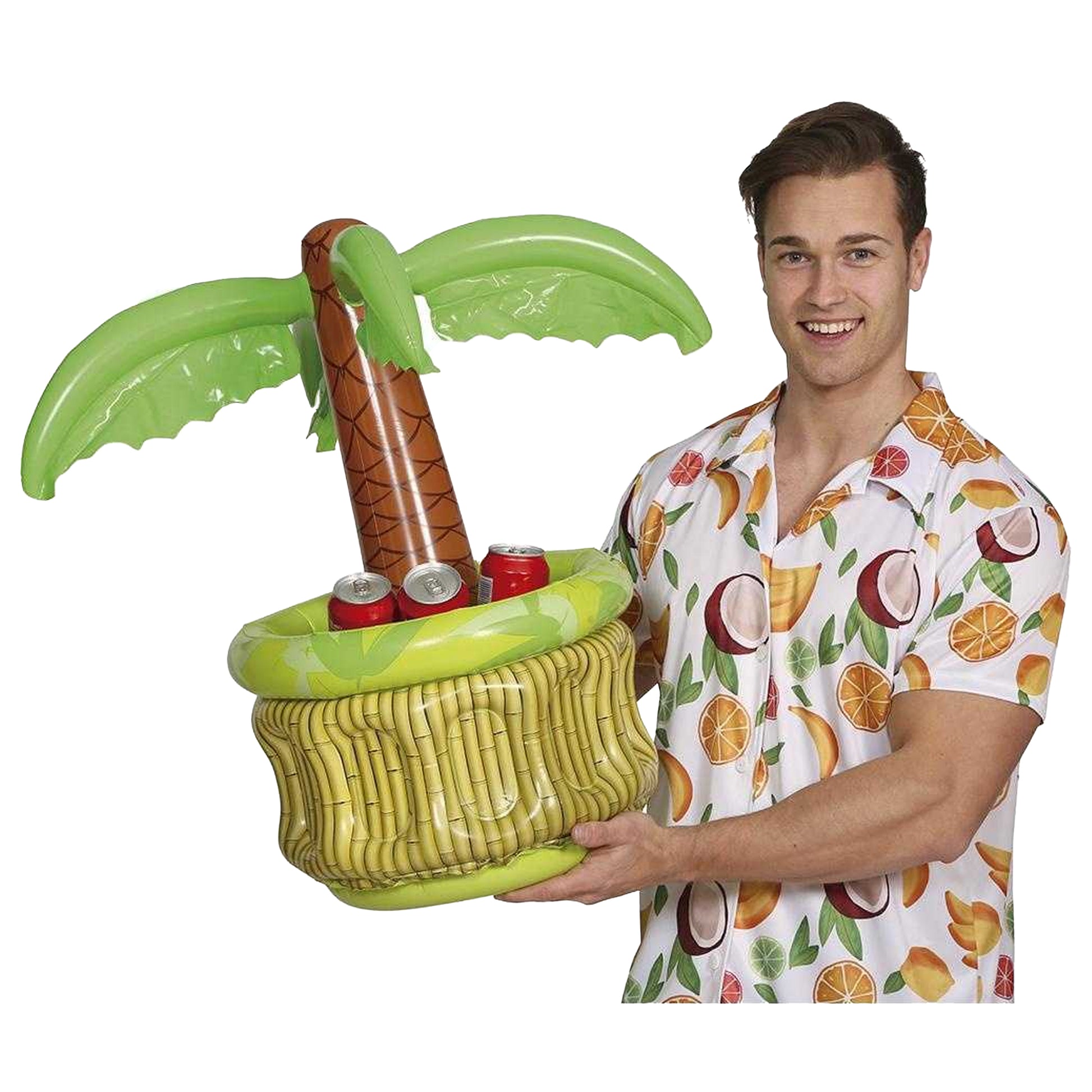 Brown-Green - Back - Fiestas Guirca Inflatable Palm Tree Fridge-Freezer