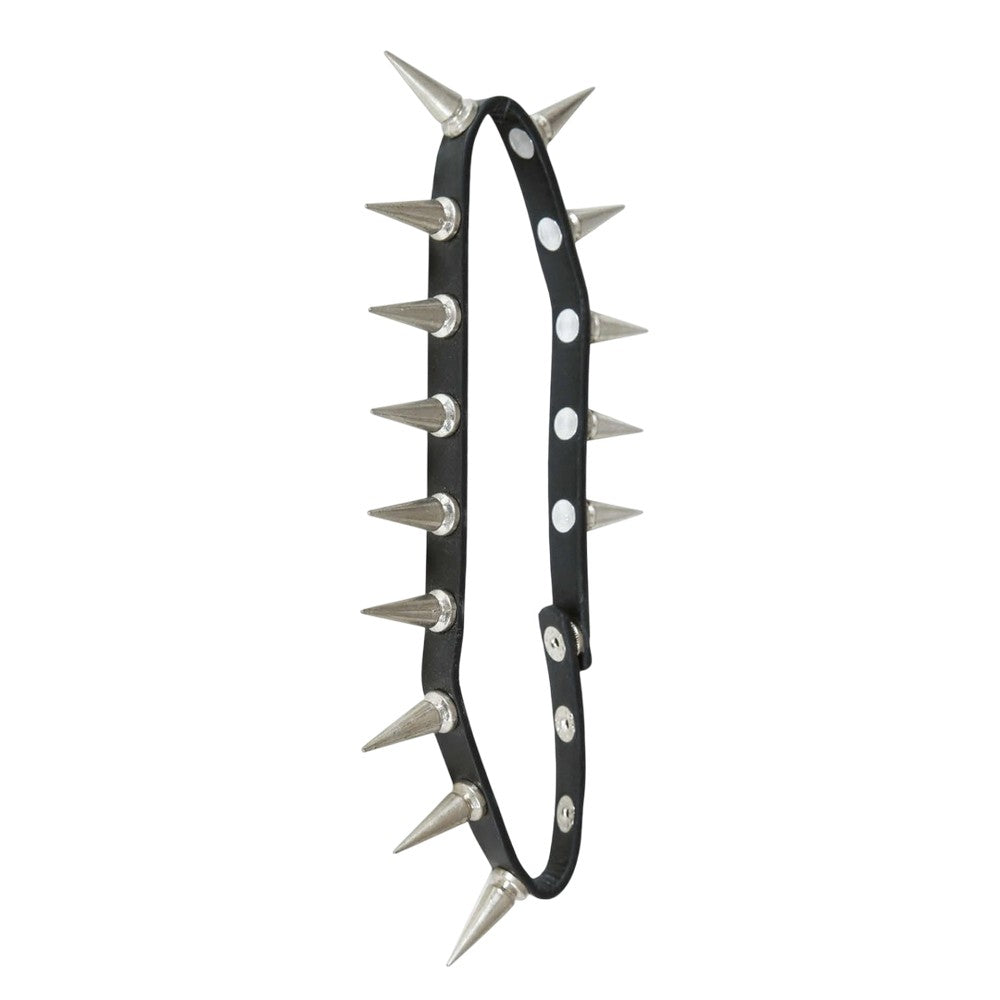 Black-Silver - Front - Fiestas Guirca Punk Faux Leather Student Necklace