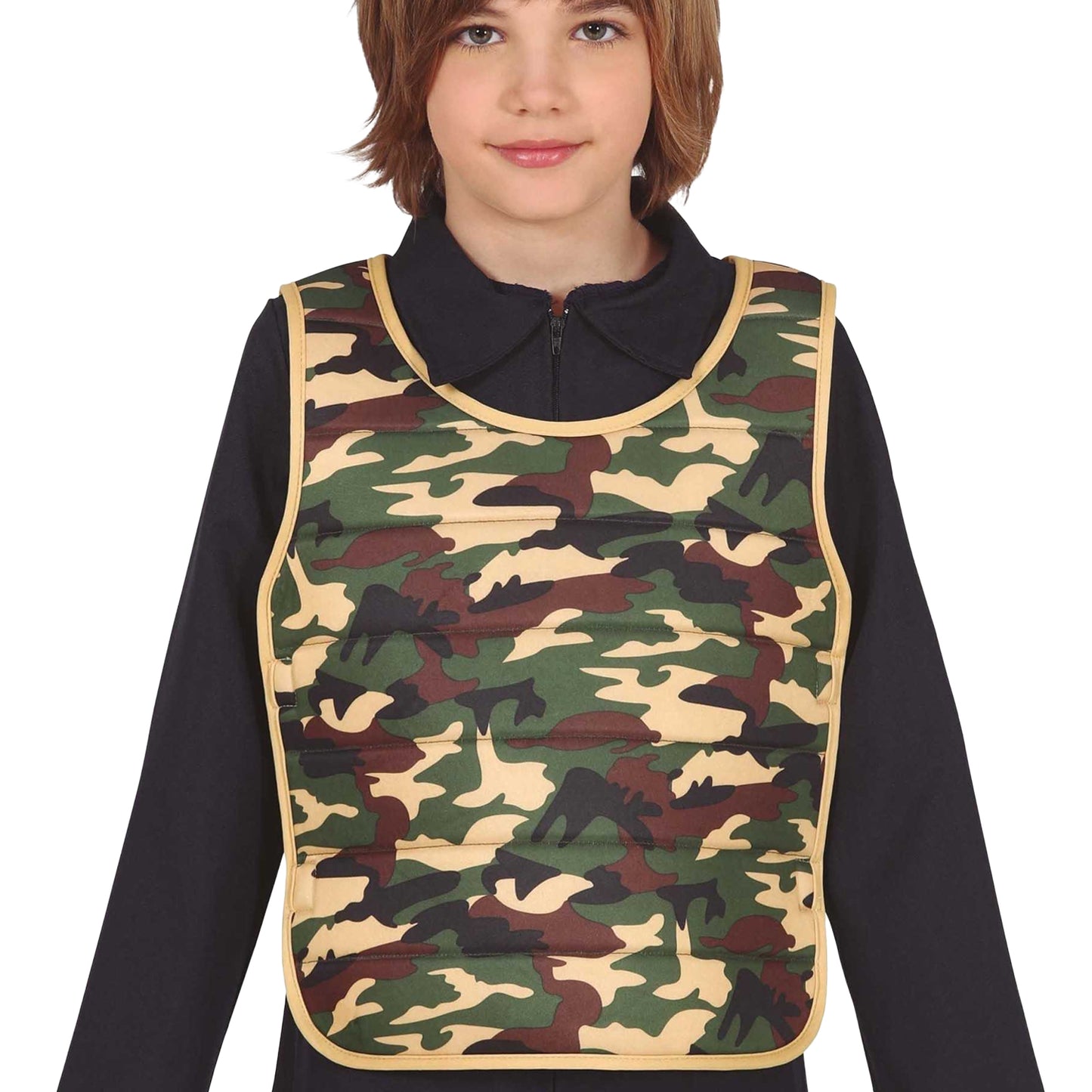Green - Side - Fiestas Guirca Boys Camouflage Vest Top