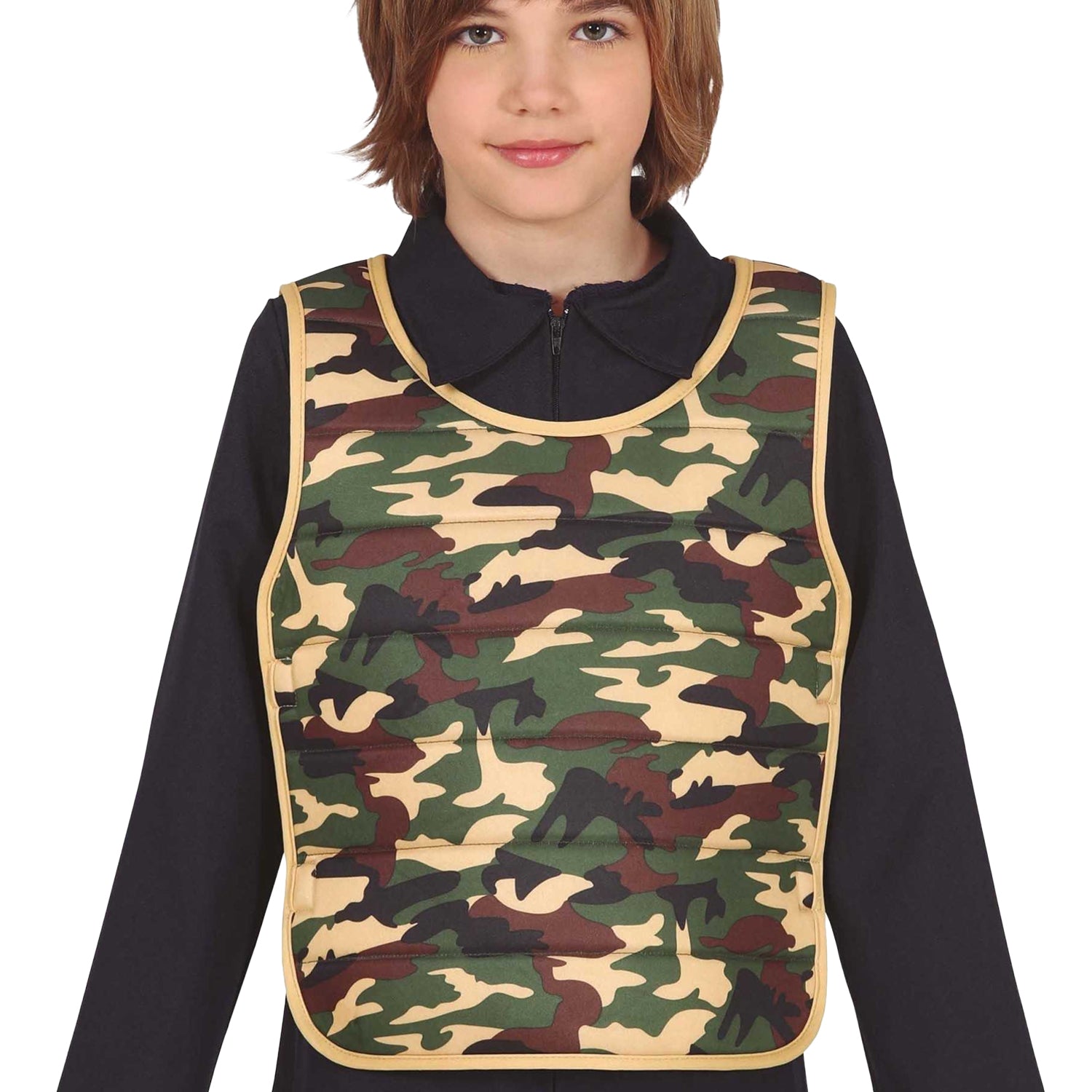 Green - Side - Fiestas Guirca Boys Camouflage Vest Top
