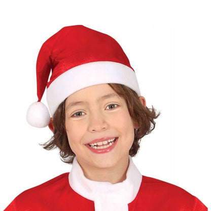 Red-White - Side - Fiestas Guirca Boys Santa Claus Velvet Christmas Costume Set