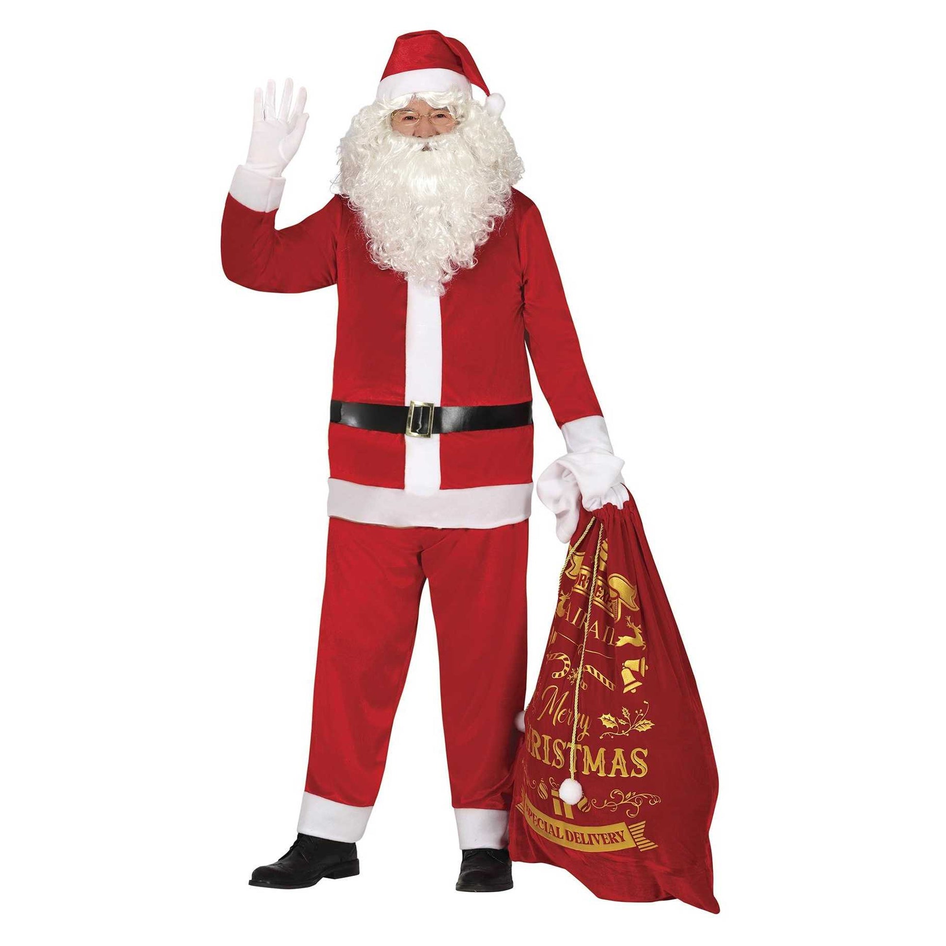 Red-White - Pack Shot - Fiestas Guirca Mens Santa Claus Christmas Costume Set