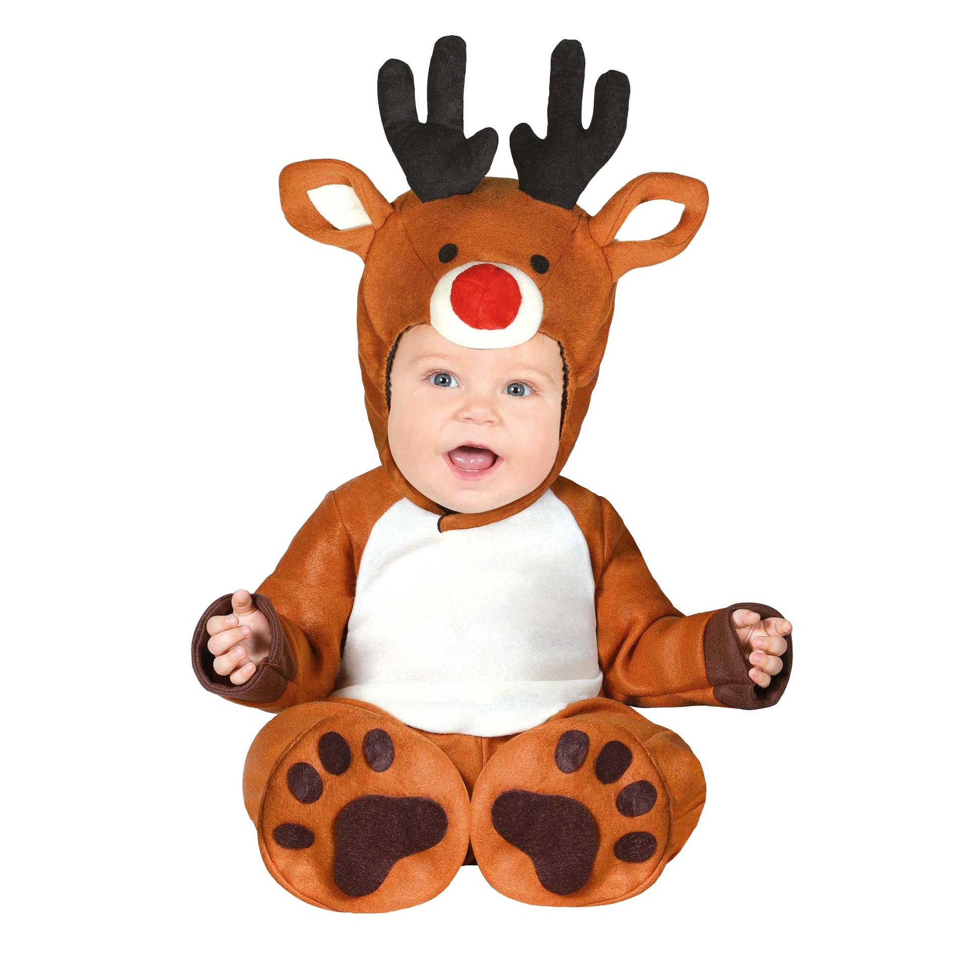 Brown-Black - Front - Fiestas Guirca Baby Reindeer Christmas Costume Set