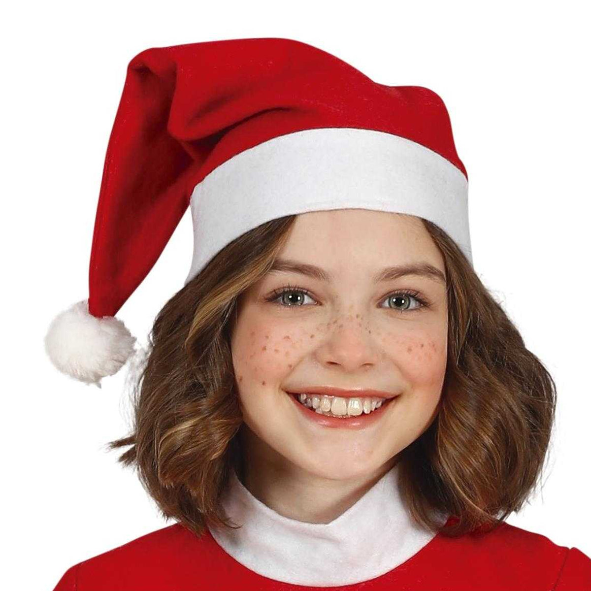 Red-White - Side - Fiestas Guirca Girls Mrs Claus Christmas Costume Set